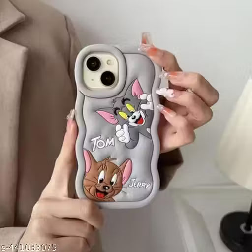 Cute Case Cover for iPhone 15 - 3D Tom & Jerry Cartoon