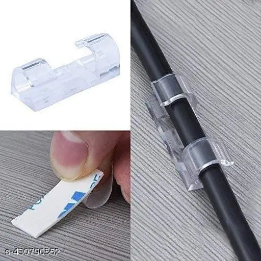 40-Pcs Desktop Cable Organizer with Improved, Stronger Adhesive Tape