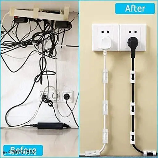 40-Pcs Desktop Cable Organizer with Improved, Stronger Adhesive Tape