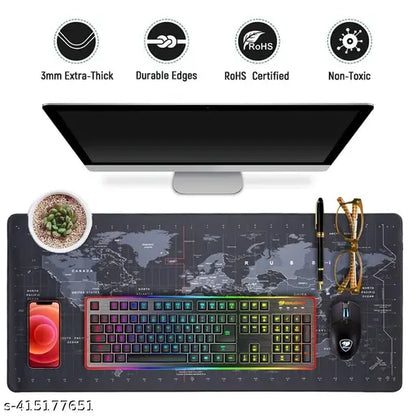 World Map Anti-Slip Extended Desk Mat