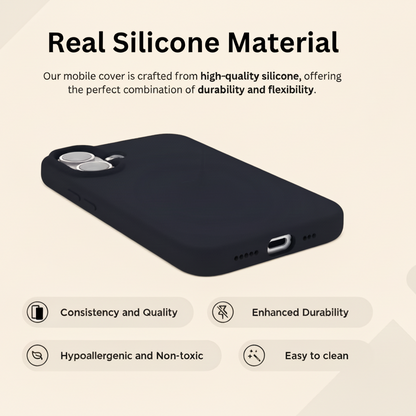 iPhone 16 Liquid Silicone Case - Navy Blue