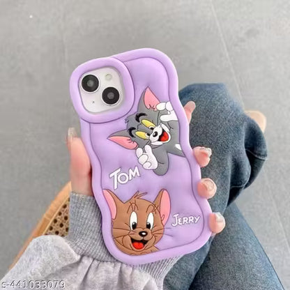 Cute Case Cover for iPhone 15 - 3D Tom & Jerry Cartoon