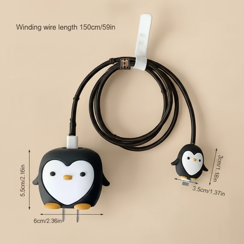 Penguin 3D iPhone Charger Adapter & Cable Cover