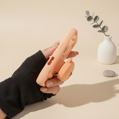 iPhone 16 3D Cartoon Pop-up Bear with Holder | Full Protective Cover