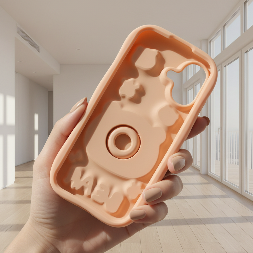 iPhone 16+ 3D Cartoon Pop-up Bear with Holder | Full Protective Cover