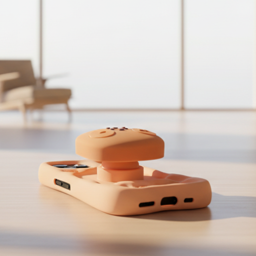 iPhone 16+ 3D Cartoon Pop-up Bear with Holder | Full Protective Cover