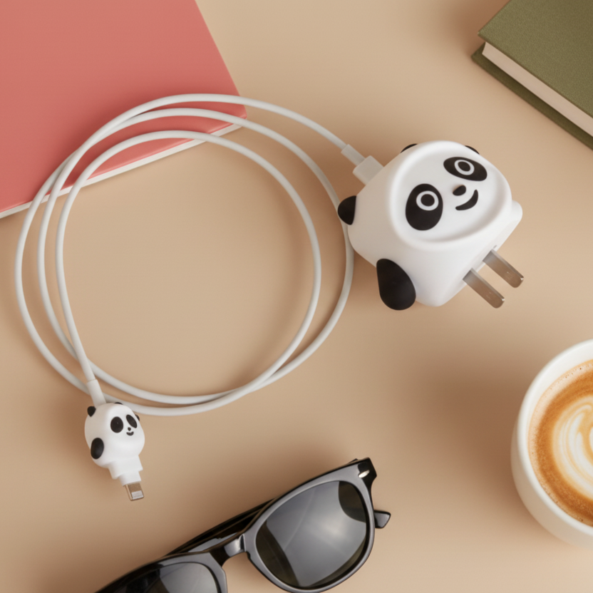 Panda 3D iPhone Charger Adapter & Cable Cover